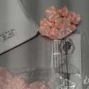 Party Decorations Satin Hair Tie Checkered Scrunchies - Peach + White | Bridal Shower Gift, Bridesmaid Favors, Bridesmaid Proposal Box, Bride Tribe Favor