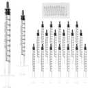 20 Pack 1ml Syringe for Liquid, 1cc Plastic Small Syringes for Scientific Labs, Measuring Liquids, Feeding Pets, Medical Student, Oil or Glue Applicator, Non-Sterile, No Needle