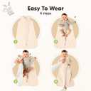 2-Pack Baby Sleep Sacks, Zipper Wearable Blanket - 0.5TOG Organic Cotton, Lightweight,Soft Cozy Infant Sleeping Sack 3-6 months,Easy to Wear Small Newborn Transition Swaddles Sleepsacks(Ecru, S)