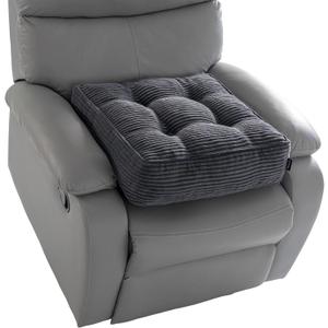 HIGOGOGO Tufted Corduroy Recliner Seat Cushion for Elderly, 20x20x6 Inch Extra Large Square Seat Cushion for Recliner Chair, Floor Pillow, Office Chair, Car, No Pressure on Thighs, Dark Grey
