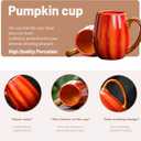 Pumpkin Mugs, Ceramic Coffee Mugs and Tea Mug, Novelty Orange Ceramic Pumpkin Shaped Cup, Halloween, Thanksgiving, Christmas, Birthday Gifts,1PC (12 ounces (1pc))