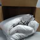 Feather and Down Fiber Comforter Insert Queen Size, 100% Cotton Cover, All Season White