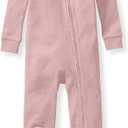 Burt's Bees Baby unisex-baby Honeysoft Sleeper Pajamas, Zip Front Non-slip Footed Footie Pjs, Organic Cotton & Lyocell, 0-3M