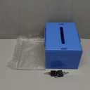 Uniclife Acrylic Donation Box with Lock and Sign Holder Blue Ballot Box with Slot Plastic Suggestion Box Tip Jar Cash Storage Container Drop Box for Fundraising Voting Raffle Charity, 6.2" x 5" x 4" (1 Pack)