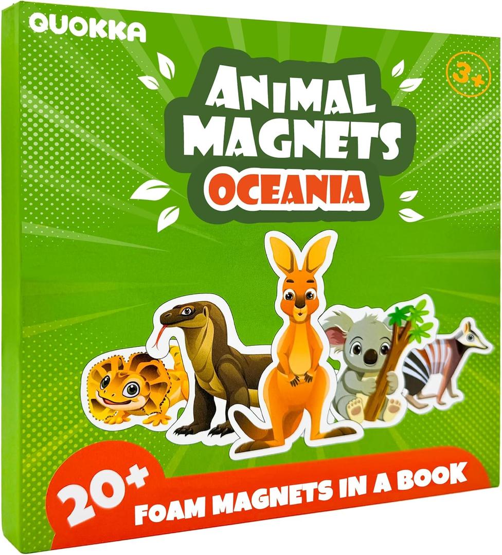 QUOKKA Travel Magnetic Puzzles for Toddlers 1-3  20+Pcs Australia Game with Extra-Long Play Book  Fun Travel Game Toy for Kids Ages 3-5  Strong Magnets for Car Activities  Fun Toddler Puzzle 2-4