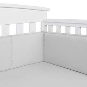 TILLYOU Microfiber Breathable 4 Piece Crib Bumper 9,5in×27in. 9,5in×51in.
