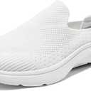 DREAM PAIRS Mules for Women Shoes Slip on Sneakers Knit Flats Lightweight Breathable Comfortable Walking Shoes (8, White)