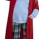 Mainfini 5 Pcs Fat Thor Costume Adult Men Superhero Full Set Hoodie Pants Robe Gloves Wig Outfit (L-2XL)