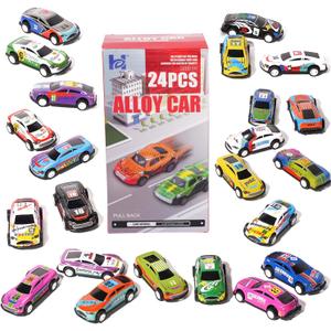 2.7 inch Pull Back Cars Toys Set, 24 Pack Friction Power Alloy Casting car Mini Race car, Suitable for Toddler 3 4 5 6 Year Old Kids Toy, Boys and Girls Birthday Party Gifts Easter Egg Stuffing