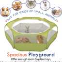 Pawaboo Small Animals Playpen, Waterproof Small Pet Cage Tent with Zippered Cover, Portable Outdoor Yard Fence with 3 Metal Rod for Chick/Kitten/Puppy/Guinea Pig/Rabbits/Hamster/Chinchillas,Green