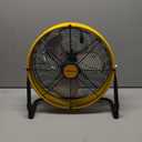 12" Battery Operated Floor Fan for Dewalt 20V Max Battery, Portable Fan with AC Adapter and USB Output, Metal Industrial High Velocity, Stepless Speed Cordless Fan for Jobsite Garage Camping Emergency