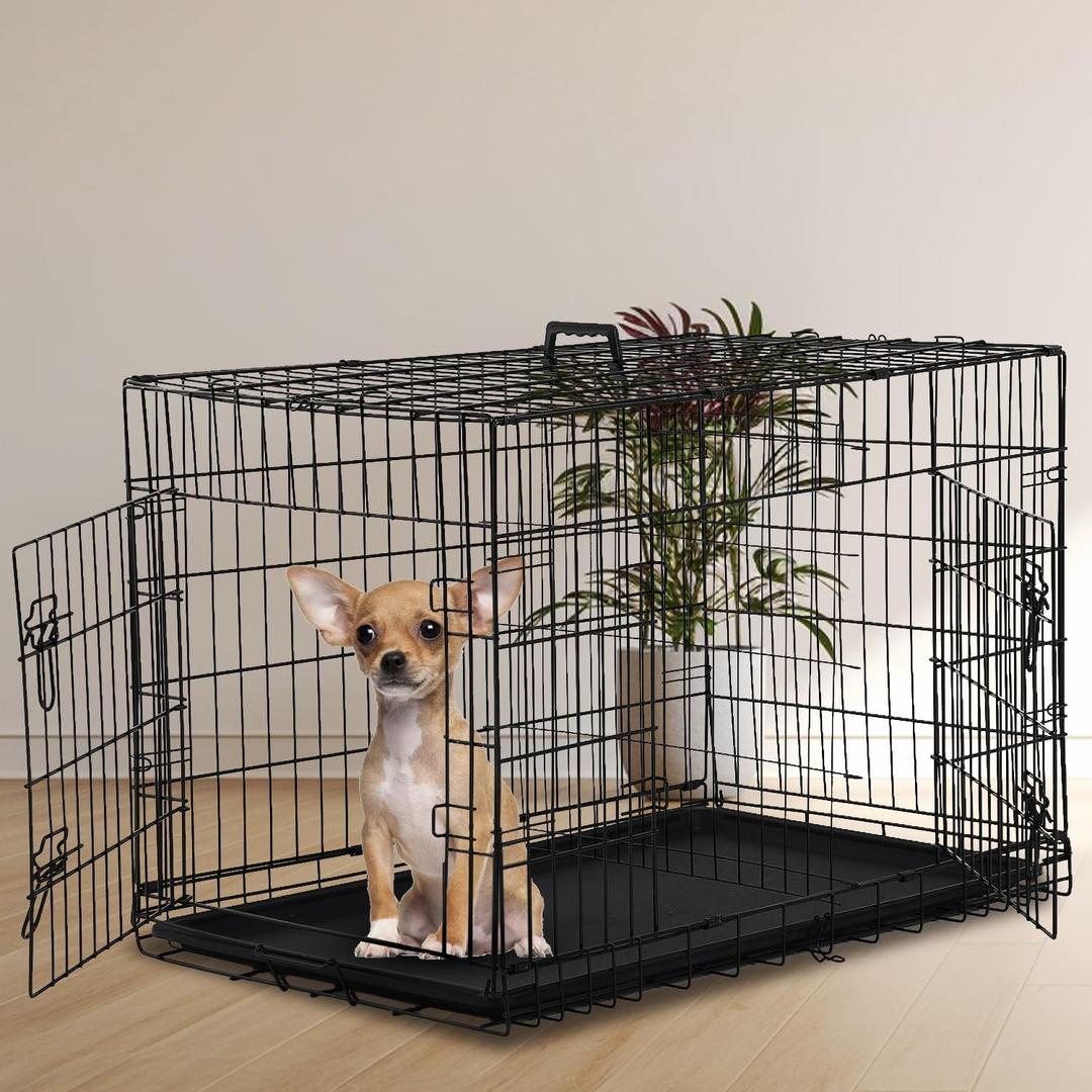 Pet Kennel Folding Wire Crate with Divider 
