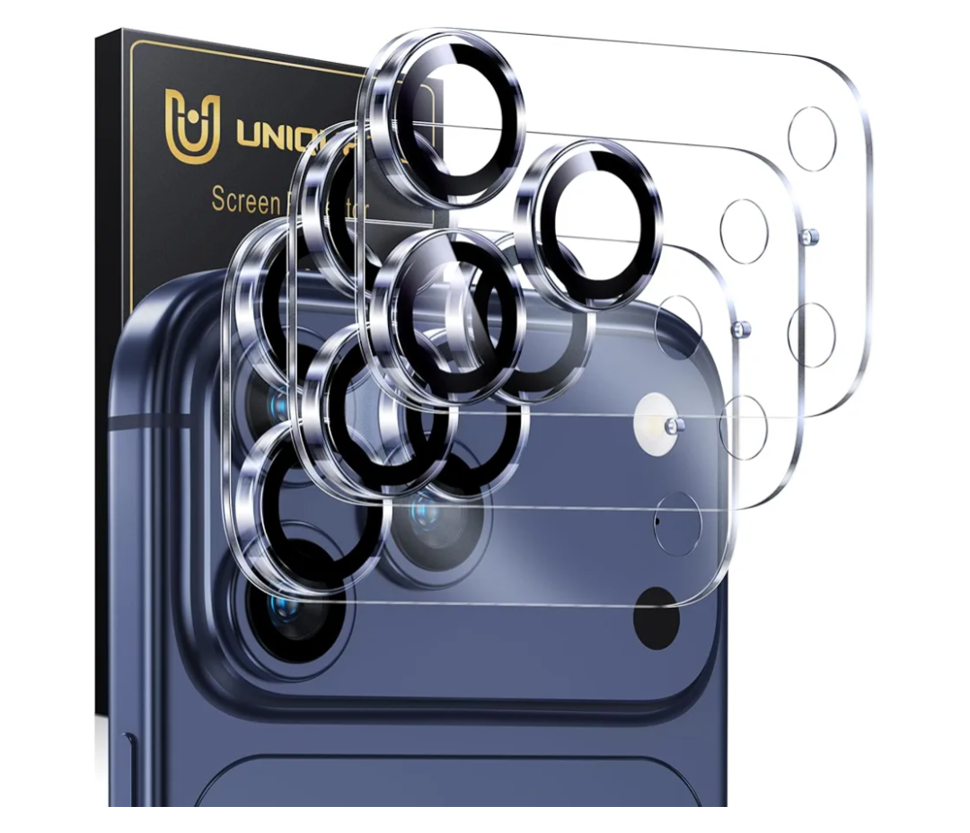 UniqueMe Compatible for 3 Pack iPhone 17 Pro Max Camera Lens Protector - [Drop Protection] Anti Scratch Full-Coverage Camera Cover Screen