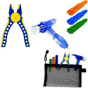 Building Blocks Tool Kit - Brick Separator, Mini Blocks Tool Set - Multi-Functional Hammer, Pliers, Axle Rods Assortment Pack Compatible with lego & technic and Most Major Brands(Blue Stye)