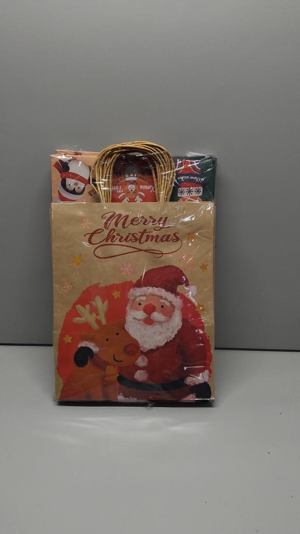 24Pcs Kraft Gift Bags - Medium Christmas Paper Bags with Handles