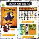 MISS FANTASY Halloween Games - 3 in 1 Halloween Party Games Include Halloween Bingo Game Halloween Pin Game Halloween Stickers Halloween Party Favors Supplies for Kids Children Activities