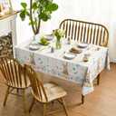 Horaldaily Easter Tablecloth 6084 Inch Rectangular, Colorful Spring Flower Buffalo Plaid Bunny Washable Table Cover for Party Picnic Dinner Decor