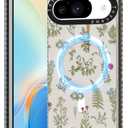 Toycamp for Pixel 9 Pro/Pixel 9 Case - Compatible with MagSafe Women Girls Cute Phone Cover Magnetic with Shockproof Protective Girly Pretty Unique Designer for Google 9 Pro/Pixel 9 Cases, Flower 