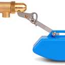Brass Float Valve 1/2 Inch, Livestock Water Tank Float Valve Switch Brass Float Ball Valve Shut Off Pool Auto Fill Valve for Automatic Waterer