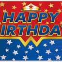 72x43inch Fabric Super Women Birthday Backdrop Girl Crown Stars Photography Background Kids Adult Party Decorations Photo Banner Booth Props