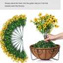 HyeFlora Artificial Fake Fall Hanging Mums Plants Flowers Basket for Outdoor, Autumn Faux Silk Yellow Daisy in Hang Planter Look Real UV Resistant for Porch Home Patio Balcony Yard Decor