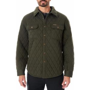 Smith's Workwear Big Men's Snap Closure Diamond Quilted Knit Shirt-Jac, Black Olive, 3XB
