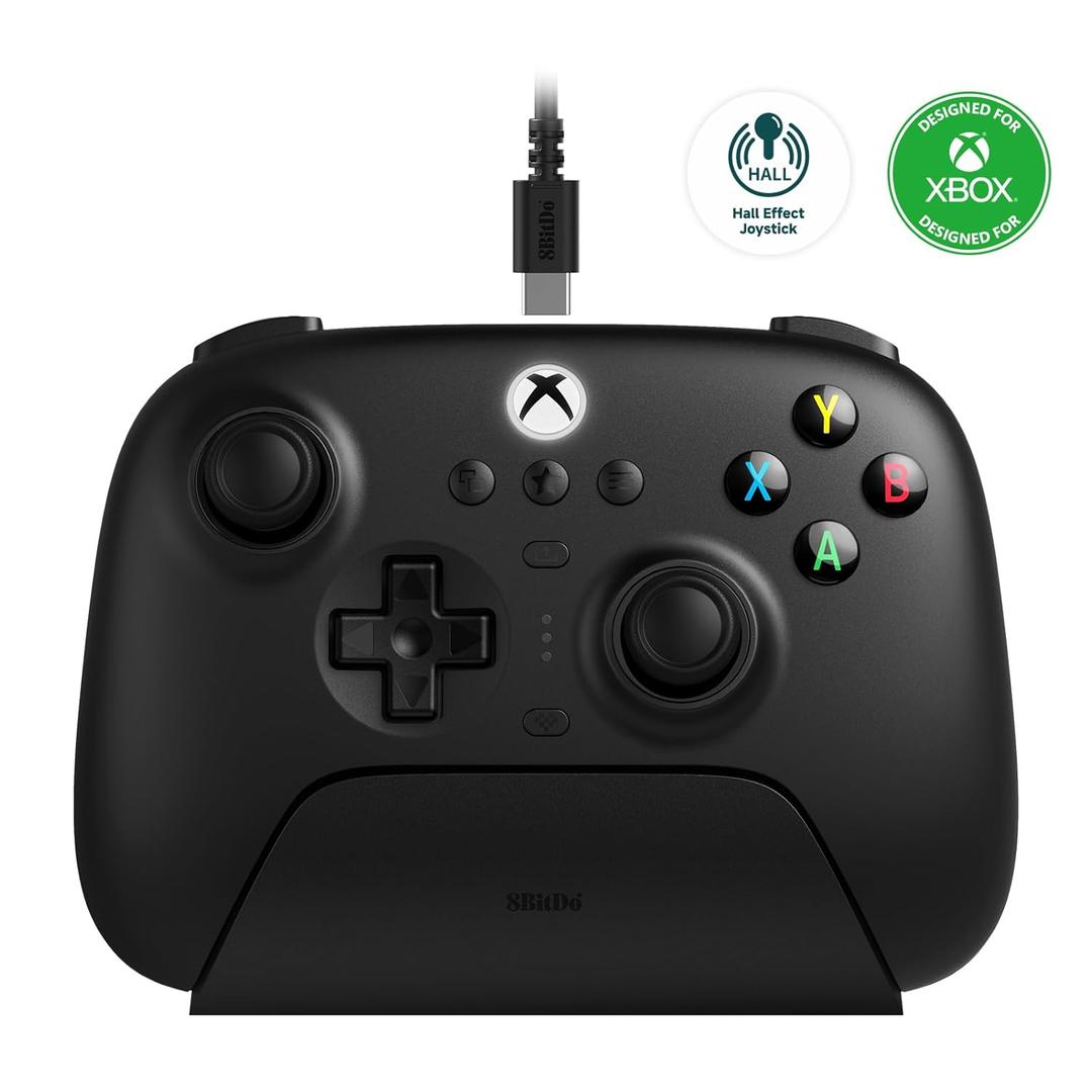 8Bitdo Ultimate 3-Mode Controller, Hall Effect Joysticks, Pro Back Buttons, Wired Only for Xbox Series X|S & Xbox One, Compatibility with Apple, Windows & Android, Officially Licensed (Black) (Black)