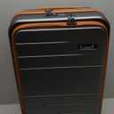 Carry On Luggage 22x14x9 Airline Approved, FLO5 Expandable Polycarbonate Suitcase with Front Pocket (FX-Core, Brown-Black, 20 Inch)