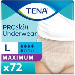 TENA ProSkin Large Nude-Colored Adult Female Moderate Absorbency Protective Disposable Underwear, 72 Count