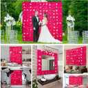 Flower Wall Backdrop 12 pcs 16.5x16.5 Inch Floral Wall Panel Artificial 3D Silk Rose Wall Decor Ideal for Wedding Celebrations, Festive Party Backdrops, and Home Decor-Rose Red