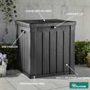 YITAHOME Deck Box, 51 Gallon Weatherproof Outdoor Storage Container for Patio Cushions, Pool Supplies, Garden Tools, Lockable Lid and Side Handles, Black