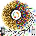 ZAIYW 50Ft 1000 LED Cluster String Lights Dual Color Changing String Lights with Remote Timer Plug in Firecracker Christmas Lights for Garden Tree Decor (Warm White & Multicolor)