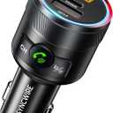 Syncwire Bluetooth 5.4 FM Transmitter for Car, 38W PD&QC3.0 Dual USB Charging Bluetooth Car Adapter Microphone & Bass Sound MP3 Music Player FM Kit with Hands-Free Calling (Black)