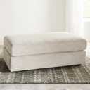Signature Design by Ashley Soletren Contemporary Chenille Oversized Ottoman, Off-White, 26"D x 48"W x 20"H