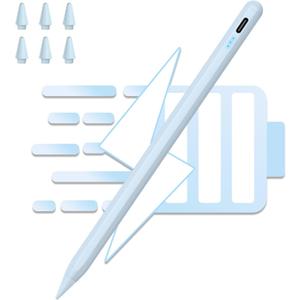 Stylus Pen for iPad,13Min Quick Charge Active Pencil for iPad 2018-2022,Palm Rejection Tilt Sensor Magnetic Pen Compatible W/iPad Pro 12.9&11", iPad 6/7/8/9/10, iPad Air 3/4/5, iPad mini5/6, Blue