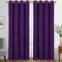 Diraysid Purple Grommet Blackout Curtains for Bedroom Thermal Insulated Room Darkening Curtains Drapes, 66 x 84 inch, 2 Panels