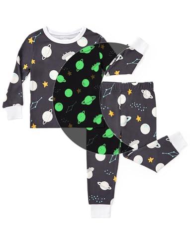 PATPAT Bamboo Viscose Pajama Sets for Toddler Boys & Girls Baby Kids, Ultra-soft Snug fit Pjs Sleepers for Birthday Holiday, Nebula Dreams, 6T