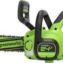 Greenworks 24V 12" Brushless Cordless Compact Chainsaw (Great For Storm Clean-Up, Pruning, and Firewood / 125+ Compatible Tools), Tool Only