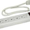 Topzone 8 Feet 6 Outlets 90 Joules Surge Protector Angle Plug AC Wall Power Strip ETL Listed (Beige)