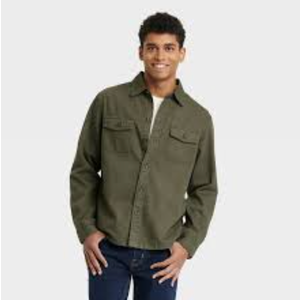 Men's Long Sleeve Collared Button-Down Shirt - Goodfellow & Co Green, Small