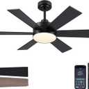 42 inch Ceiling Fans with Lights, Black Ceiling Fan with Remote APP, Dual-Sided Modern/Rustic 6 Blades, Reversible, 3CCT, Sloped Flush Mount Low Profile Ceiling Fan with Lights Bedroom Kitchen Indoor