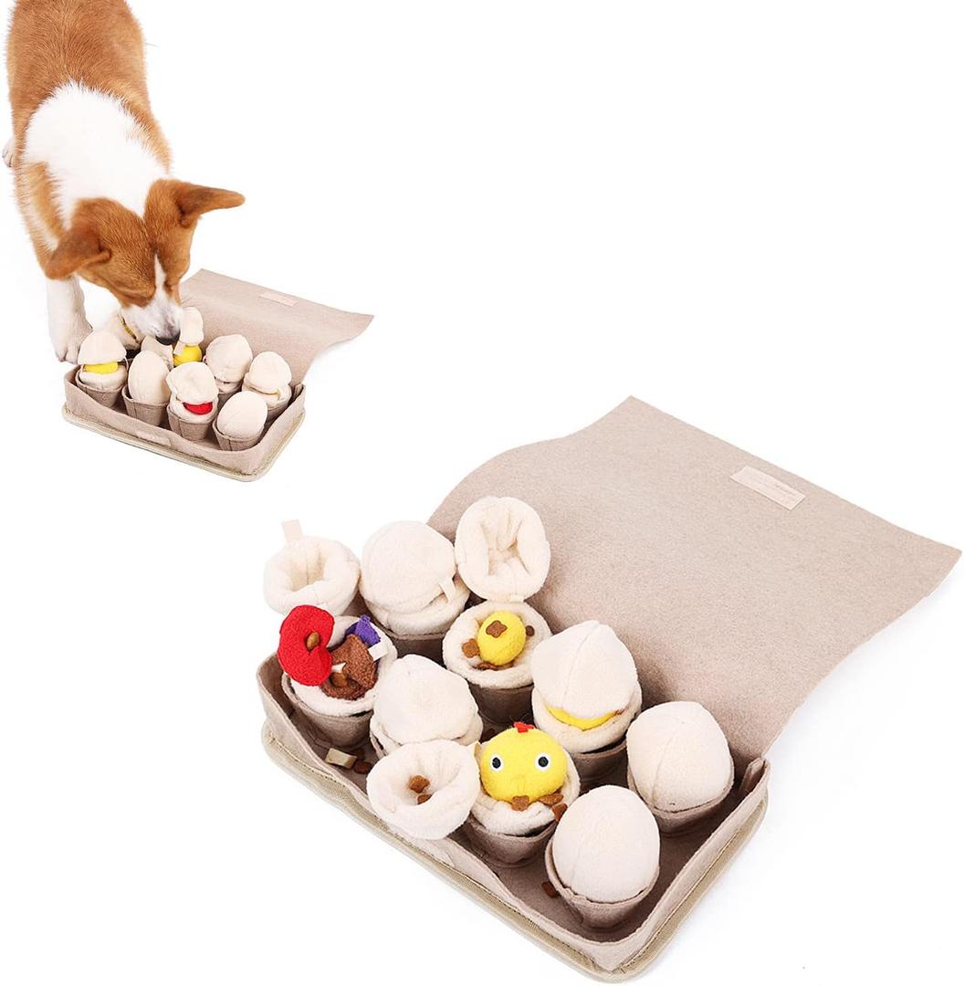 Egg Box Shape Pet Snuffle Mat for Dogs,Interactive Feed Game for Boredom,Encourages Natural Foraging Skills for Cats and Dogs,Dog Treat Dispenser Indoor Outdoor Stress Relief