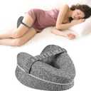 Knee Pillow for Side Sleepers, Leg Pillow for Soothing Pain Relief for Sciatica, Ergonomic Pillow for Soothing, Memory Foam Leg Pillow with SleepingGrey