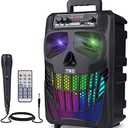 E I F E R Cool Skull Bluetooth Speakers, Portable Wireless Speaker, Compatible with Smartphones and Tablets, Suit for Home Garden Party, Black, 50W, 8-Inch