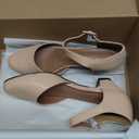 Enelauge Women's Ankle Buckle Strap Low Block Chunky Heels Closed Toe D'Orsay Pumps Dress Work Church Evening Shoes Size 10