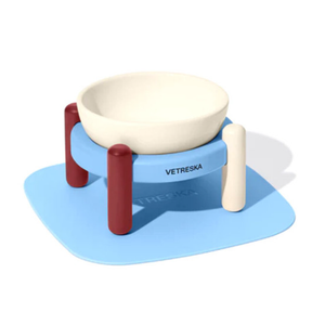 Vetreska Mist And Merlot Pet Bowl and Mat Set, Small