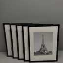 Upsimples 12x16 Picture Frame Set of 5, Display Pictures 8.5x11 with Mat or 12 x 16 Without, Wall Gallery Poster Frames, Black