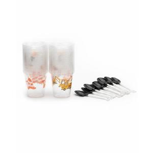 Party Supplies - 50 Plastic Shovel Spoons, 50 Cake Dessert Cups