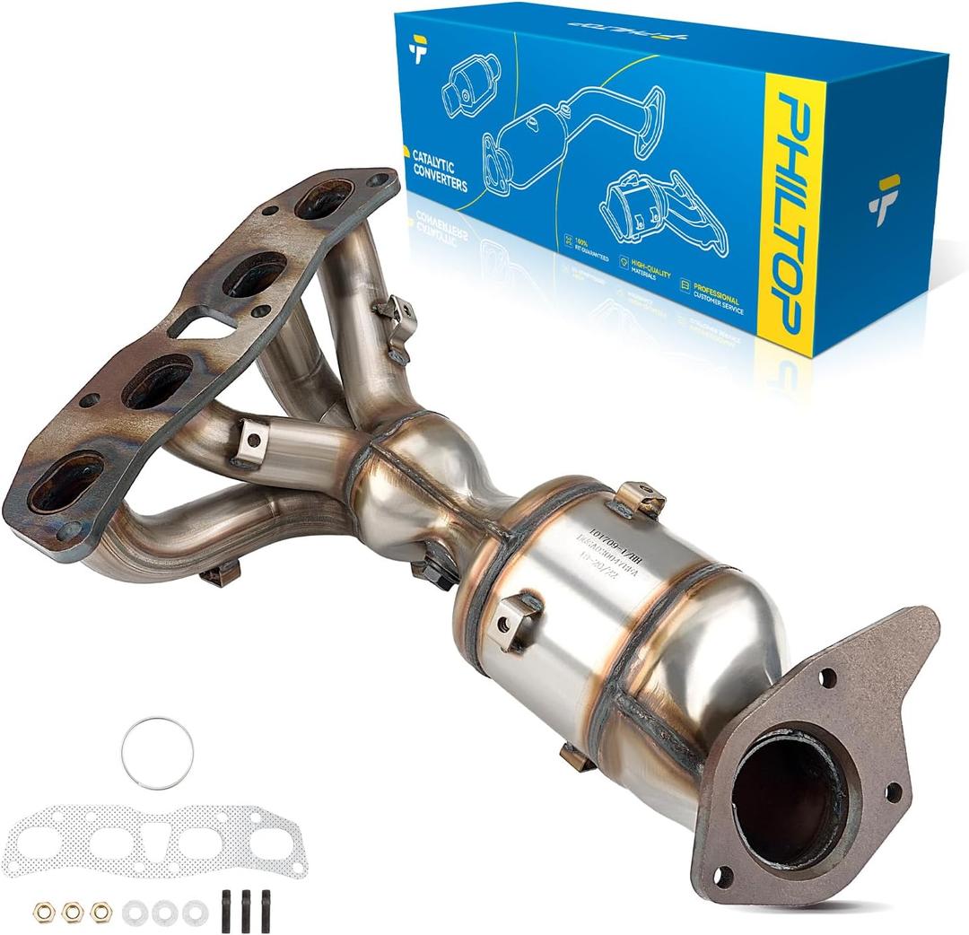 PHILTOP Front Exhaust Manifold Catalytic Converter Kit Compatible with Nissan 2013-2018 Altima 2.5L Sedan, 2014-2018 Rogue 2.5L Stainless Steel Catalytic Converter Replace# 16694(EPA Compliant)