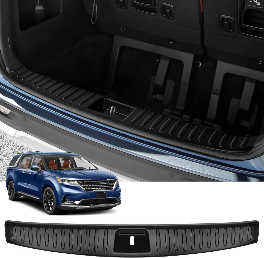 Interior Rear Bumper Protector Compatible with Kia Carnival 2022-2025 2026 Accessories ABS Material Black Rear Bumper Guard Trunk Sill Protector